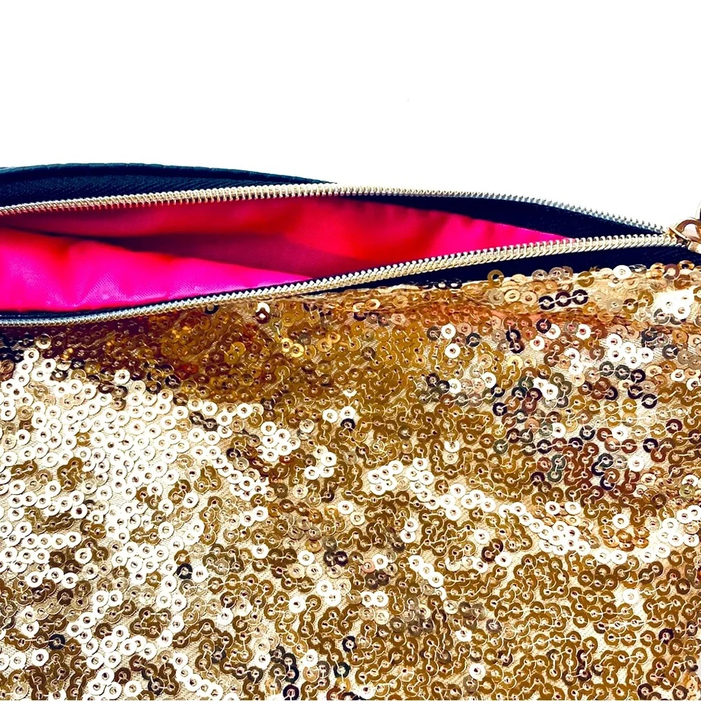 Gold Sequined Ipsy Cosmetic Mini Bag
